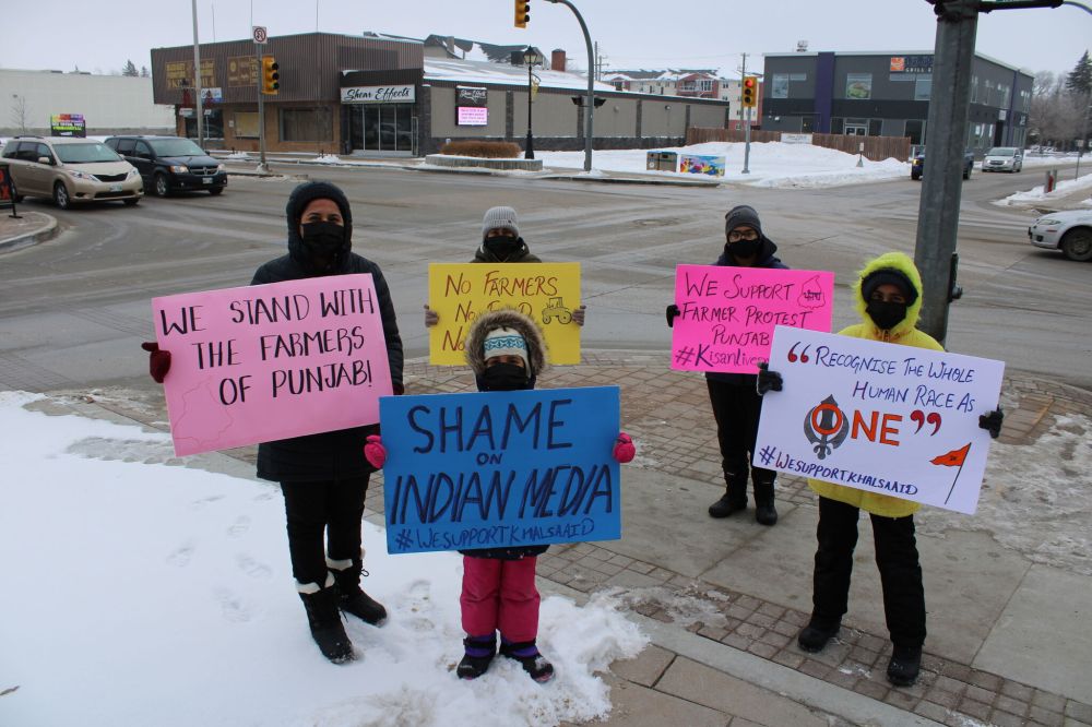 Greg Vandermeulen
Members of the Steinbach Indian community showed support for protesters in India during a January event.