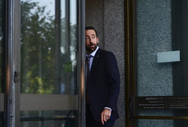 Conservative MP Derek Sloan arrives to a meeting in Ottawa on September 22, 2020. THE CANADIAN PRESS/Sean Kilpatrick