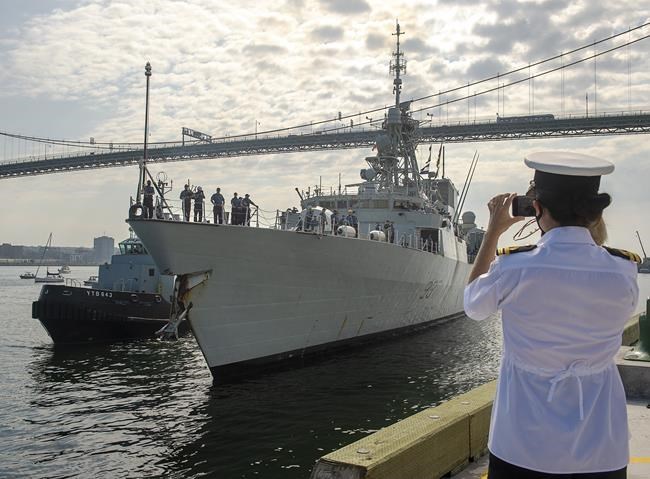 The Halifax-class frigate HMCS Fredericton returns to Halifax on Tuesday, July 28, 2020 after completing a six-month deployment in the Mediterranean Sea. THE CANADIAN PRESS/Andrew Vaughan