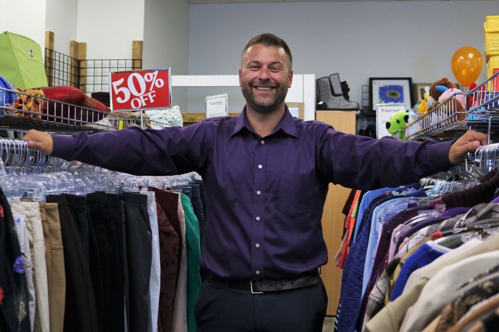 NICOLE BUFFIE | THE CARILLON
Daniel Emond, CEO of Adult & Teen Challenge of Central Canada, inside Steinbach’s new Super Thrift store, which held its grand opening Saturday.
