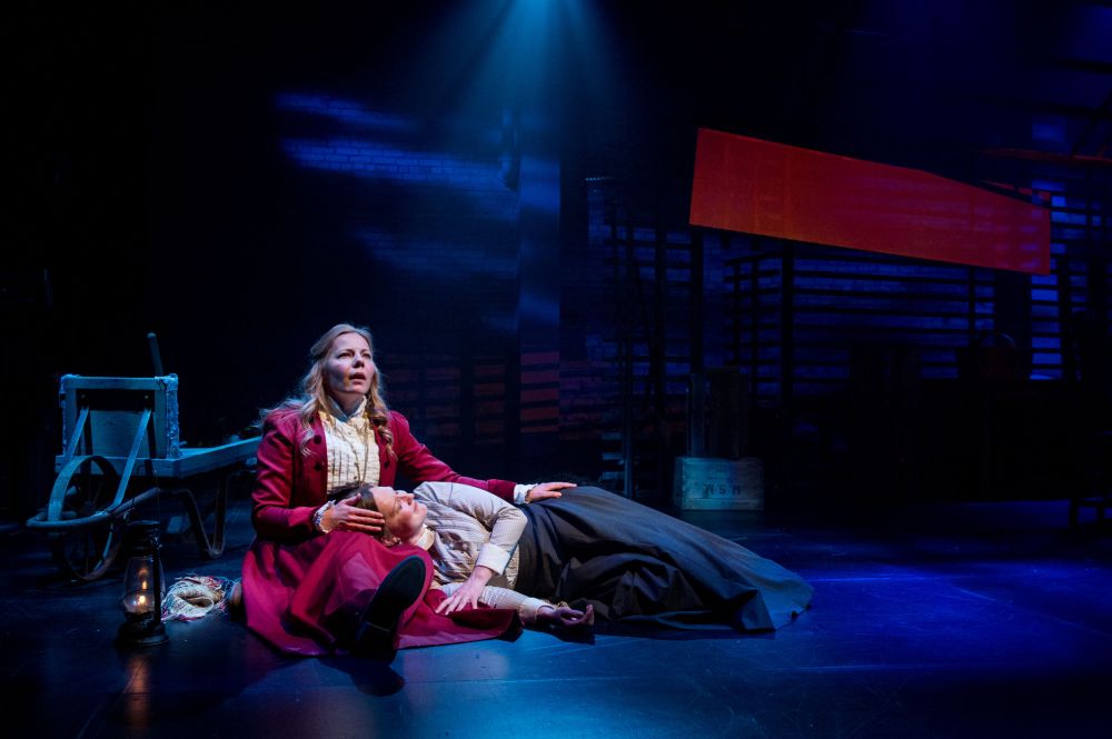 Tracy Penner (in red) and costar Daria Puttaert played Paulina and Queen Hermione in Awaken.