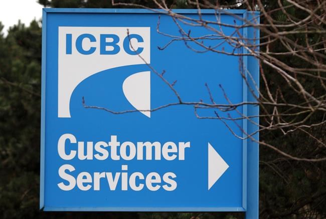 Signage for ICBC (Insurance Corporation of British Columbia) is shown in Victoria, B.C., on February 6, 2018. THE CANADIAN PRESS/Chad Hipolito