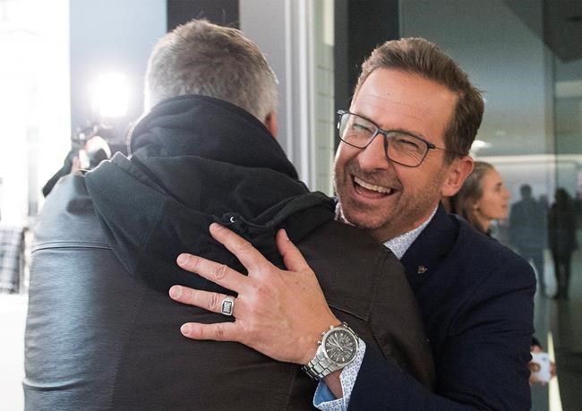 Bloc Quebecois leader Yves-Francois Blanchet greets supporters during a federal election campaign stop in Beloeil, Que., on October 3, 2019. If it's true the Bloc Quebecois has rebuilt and regained its footing following eight years in the political wilderness, then party leader Yves-Francois Blanchet needs to win his seat, located south of Montreal. THE CANADIAN PRESS/Graham Hughes