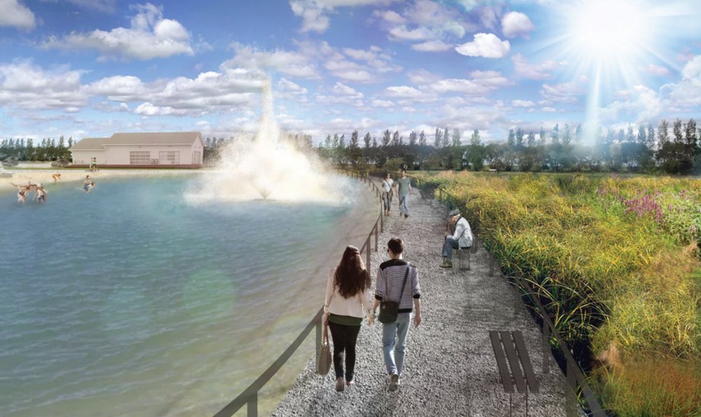 NADI DESIGN
A concept rendering depicts proposed improvements to the park, including a naturalized swimming hole.