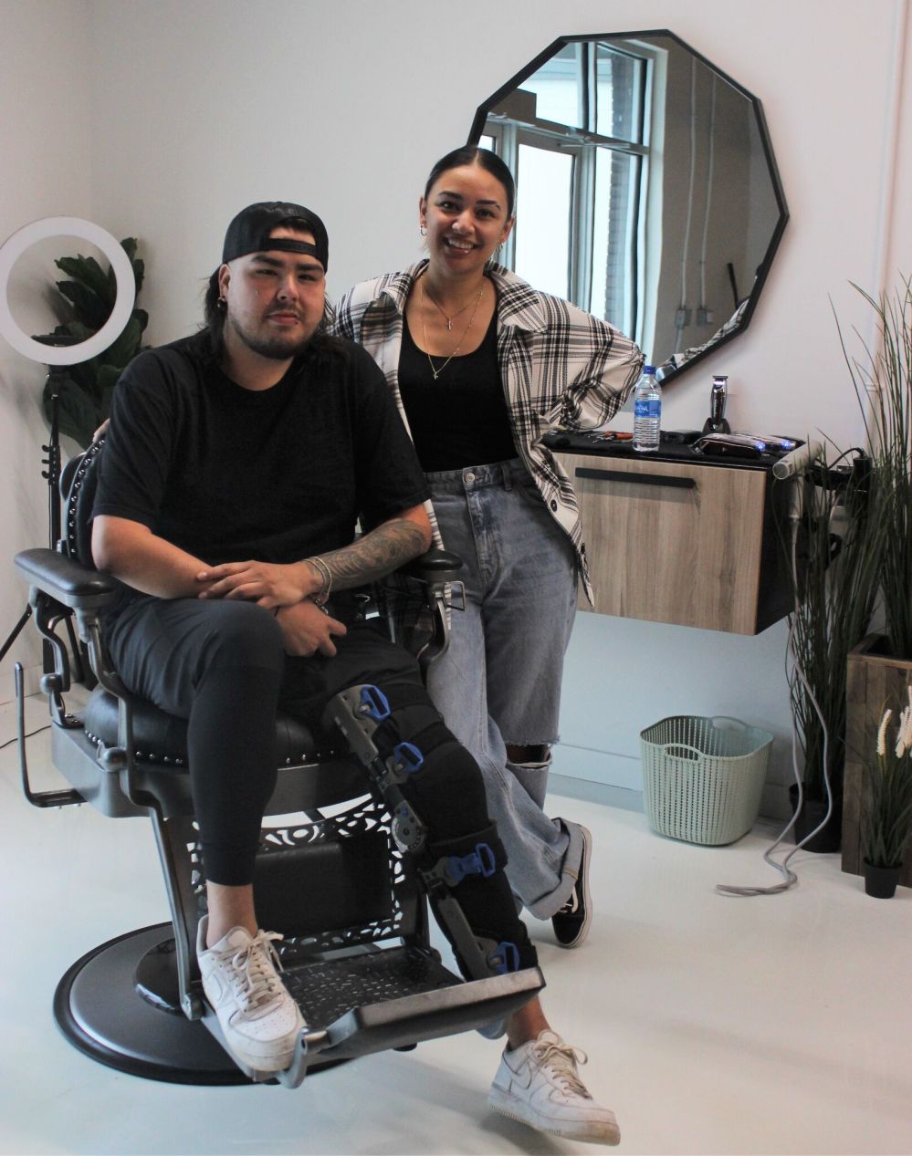 NICOLE BUFFIE / THE CARILLON
Mitch McLeod and Jacqueline Petkau hope to escalate the experience of getting a haircut at Niverville’s newest salon Cru Barber & Co.