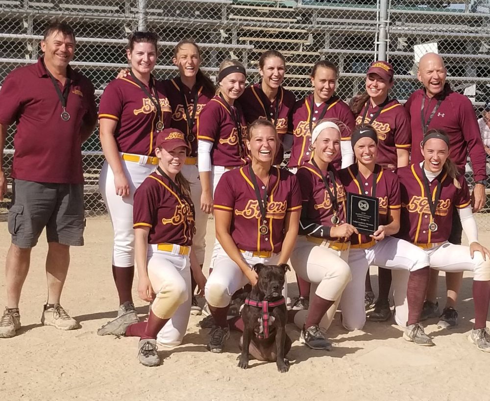 Supplied photo
The Eastman 59ers captured the Provincial Senior Intermediate Ladies Fastpitch Championship last weekend in Winnipeg, storming back from a 7-1 deficit to edge the Manitoba Thunder 8-7 in the provincial final as the 59ers went undefeated this year with a perfect 20-0 record.