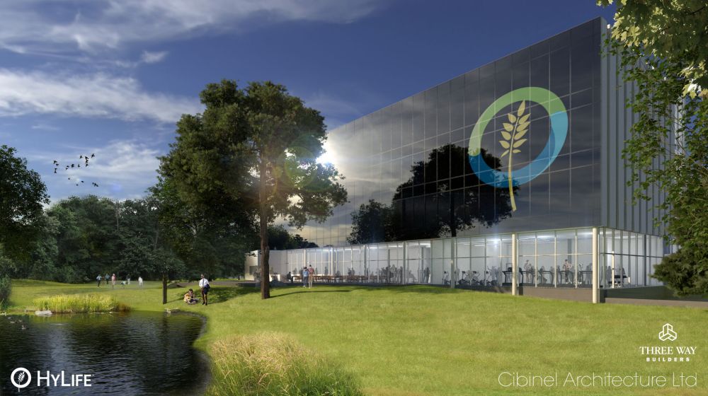 Cibinel Architecture
This image shows the rendering of the planned HyLife head office in Steinbach.