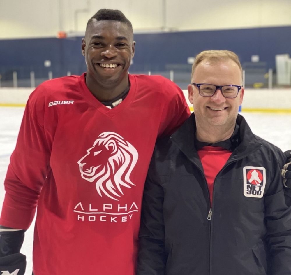 Supplied image
Steinbach player agent Ray Petkau with Germaine Loewen.