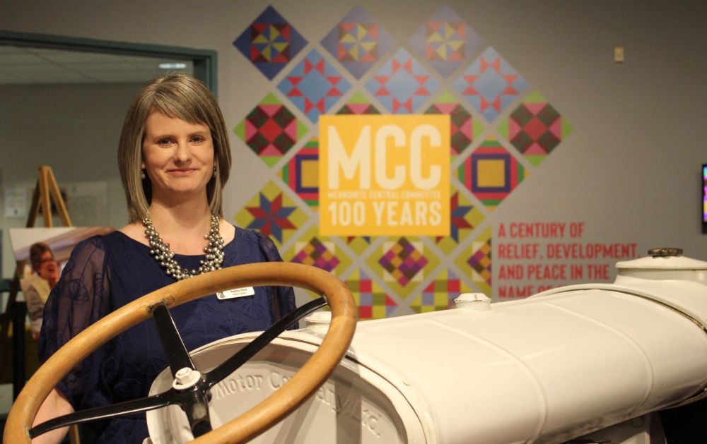 Jordan Ross
Senior curator Andrea Dyck used the visual motif of quilt squares to tie together the various themes of MCC 100 Years, a new exhibit opening today at Mennonite Heritage Village in Steinbach. “There’s nothing better than a quilt to signify the generational impact of the work that MCC has done,” she said.