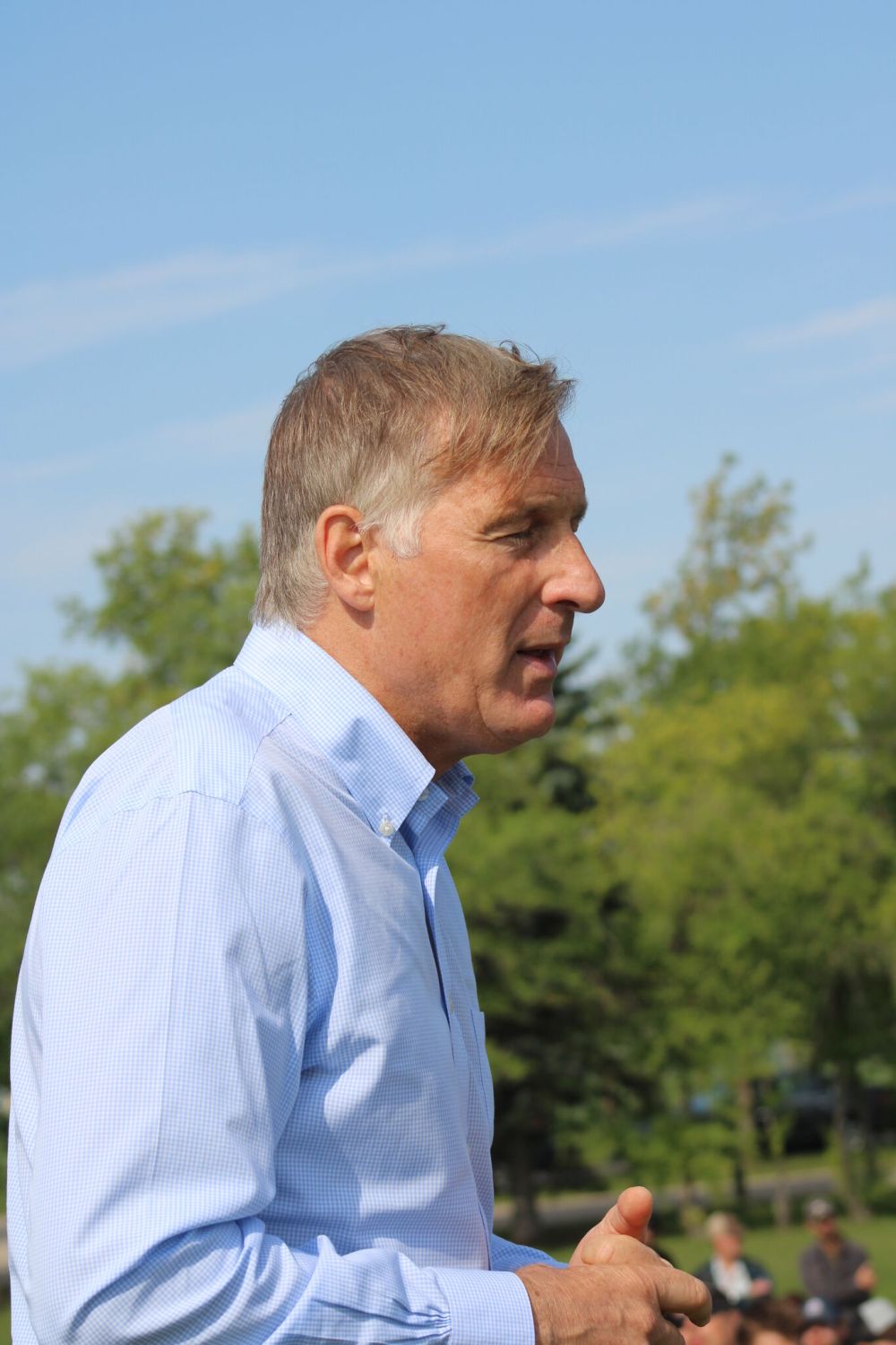 GREG VANDERMEULEN / THE CARILLON
PPC Leader Maxime Bernier speaks in Steinbach on Sept. 6, 2021.
