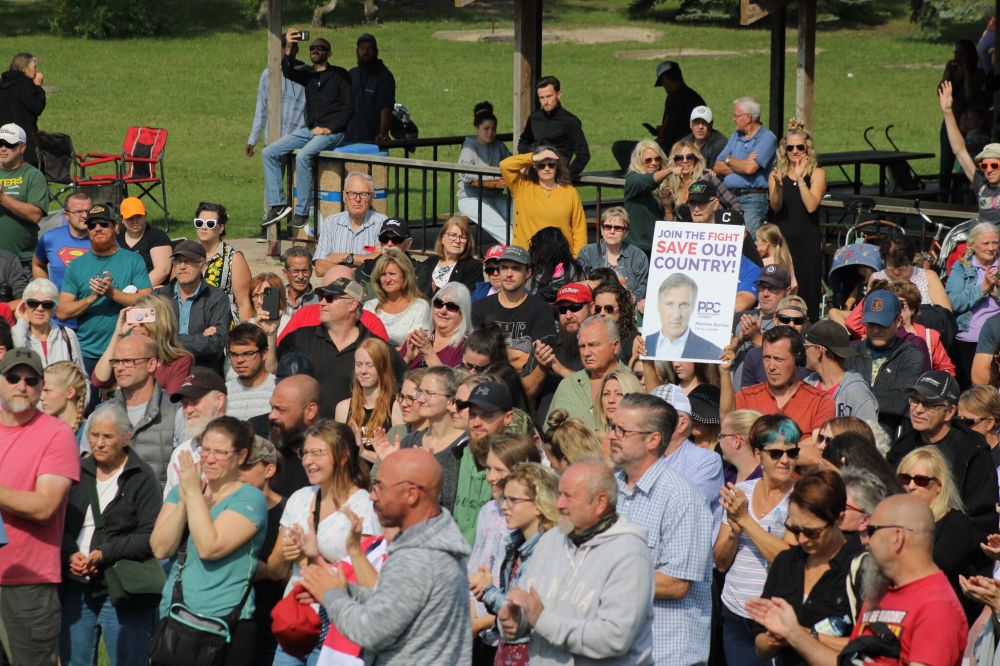 GREG VANDERMEULEN / THE CARILLON
The appreciative crowd cheered and applauded frequently throughout Bernier's address.