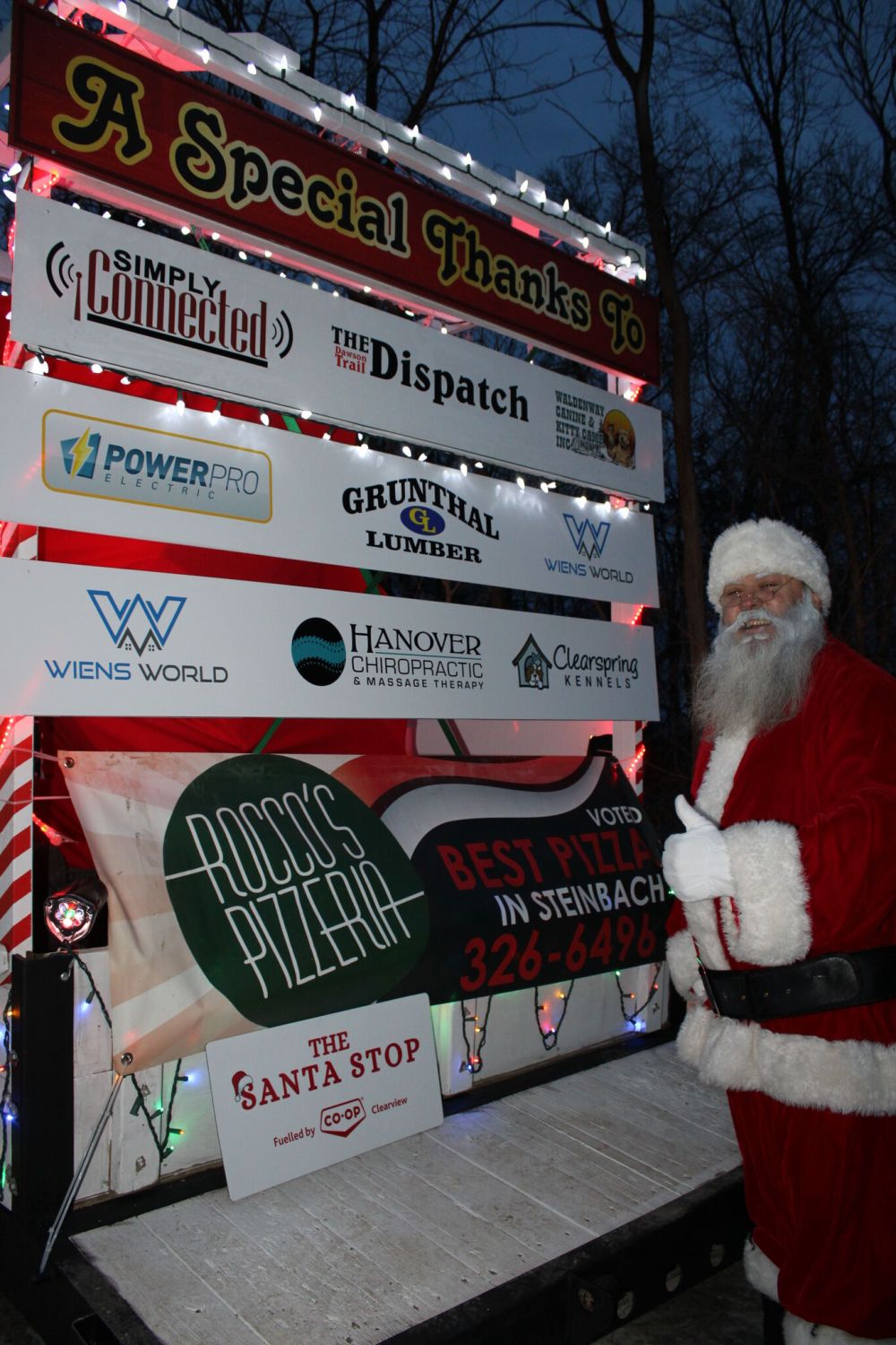 GREG VANDERMEULEN / THE CARILLON
Thom Doerksen shows off the sponsors that have stepped up this season.
