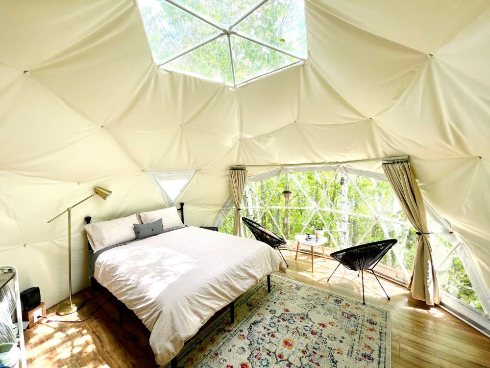 MEGAN STEEN PHOTOGRAPHY
Furnished geodesic domes offer guests a unique experience.