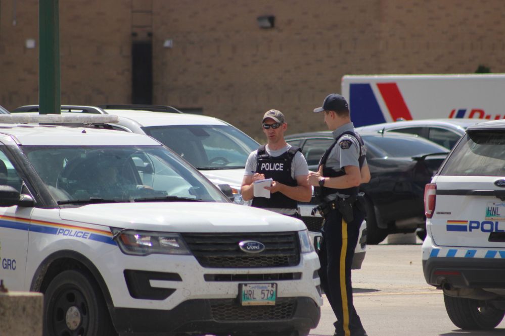 Josh Greschner
RCMP wait for the explosives disposal unit Thursday.