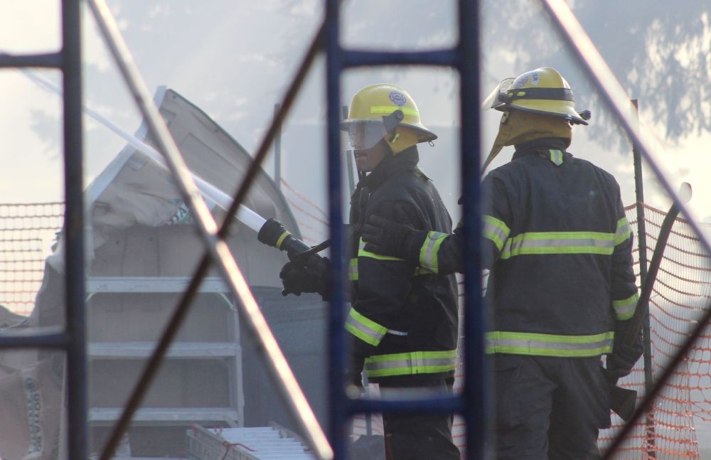 GRANT BURR | THE CARILLON
Firefighters from Niverville, St Malo and St Pierre were credited by University College Academic Dean Cameron McKenzie, for ensuring the fire did not spread beyond Bergen Hall.