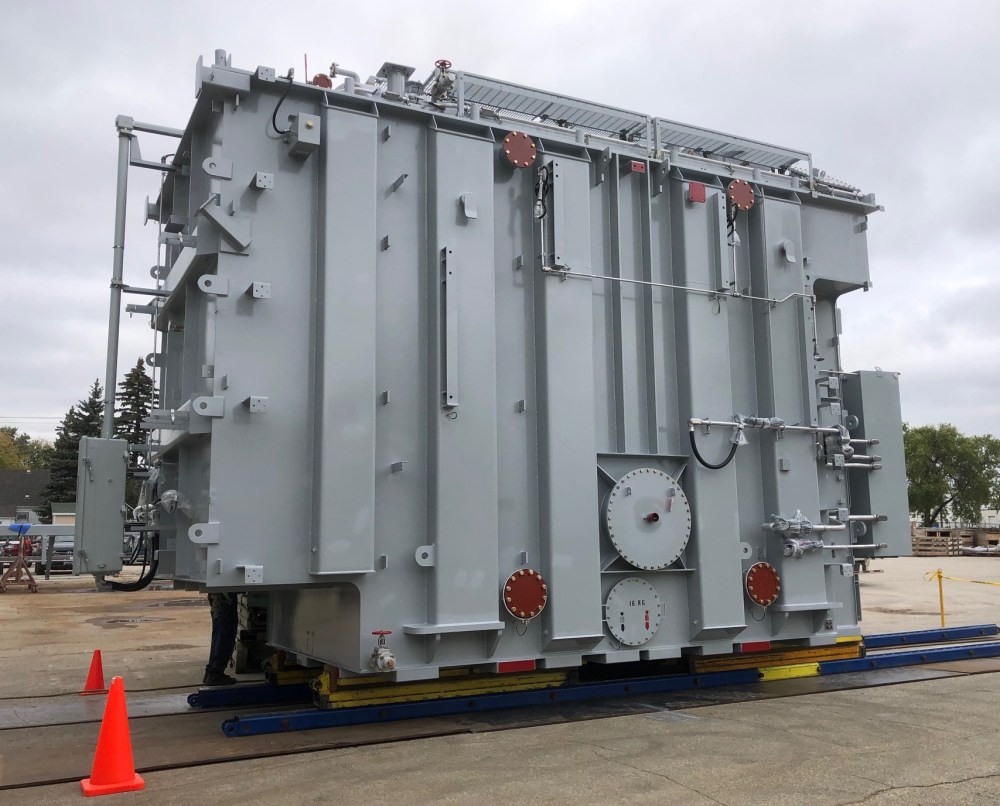 SUPPLIED PHOTO
This large power transformer, intended for service in the Manitoba-Minnesota Transmission Project, inched its way through the Southeast under cover of darkness last weekend, in order to minimize risks to traffic and infrastructure.