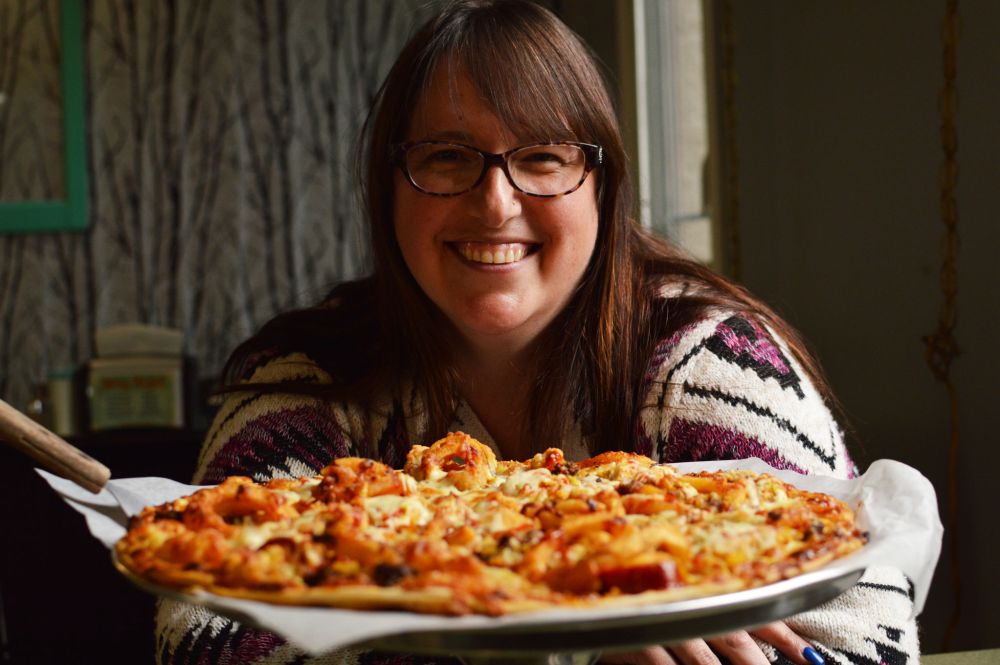 GERALYN WICHERS | THE CARILLON
The Totally Twisted pizza is one of three entries New B’s Cafe store owner Elle Funk created for Manitoba Pizza Week.