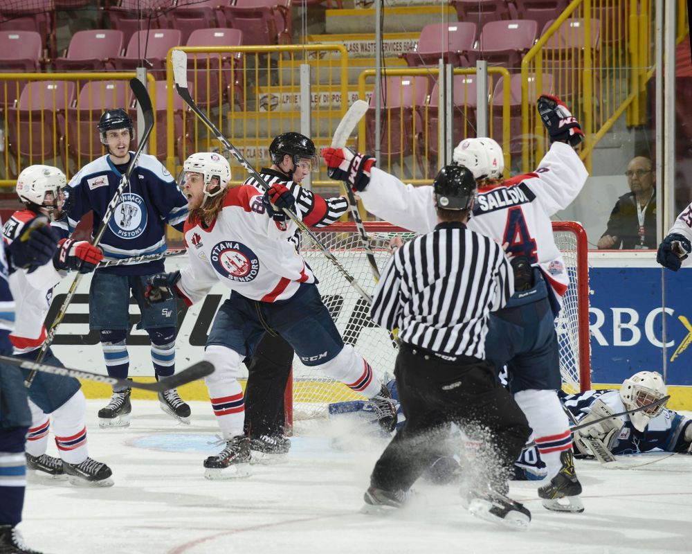 Matthew Murnaghan/Hockey Canada
The Steinbach Pistons suffered a heartbreaking 5-4 overtime loss to the Ottawa Jr. Senators at the RBC Cup Wednesday night at Chilliwack.