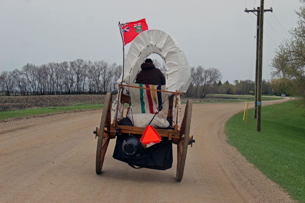 JORDAN ROSS / THE CARILLON
The ox cart will be donated to the Mennonite Heritage Village at the conclusion of the trip.