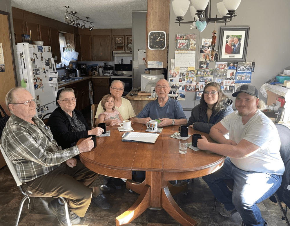 LORI PENNER THE CARILLON
Cornie and Tina Goertzen, June and Peter Voth with Olivia Dyck, and Nathan and Makia Dyck are all friends and residents of Parkside Village in Altona.