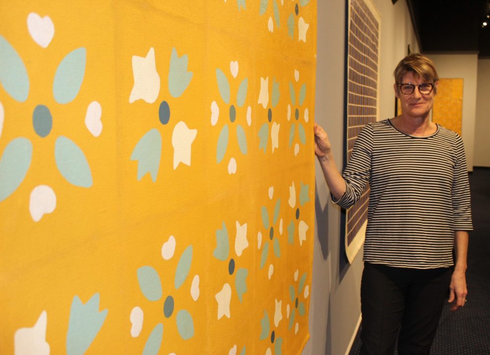 JORDAN ROSS THE CARILLON
Margruite Krahn, a visual artist and researcher from Neubergthal, paints large floorcloths in the style of traditional Mennonite floor patterns.
