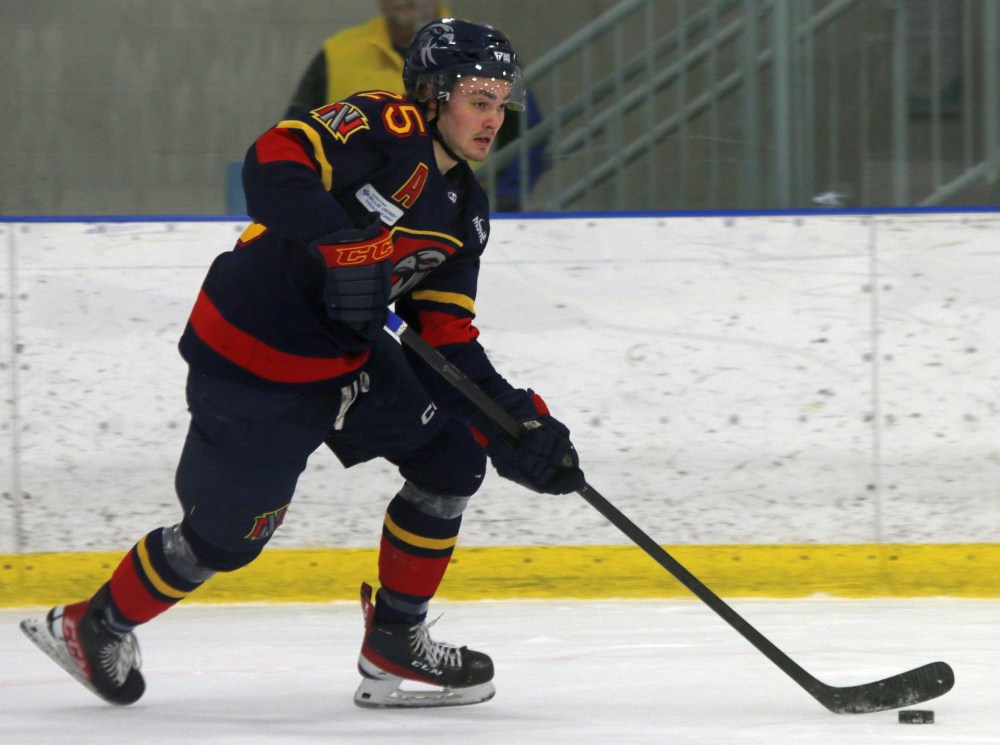 Evan Bortis is set to return to Saskatoon, and will suit up for the University of Saskatchewan Huskies next year. Bortis was a top-10 point scoring defender for Niverville this season. (Cassidy Dankochik The Carillon)