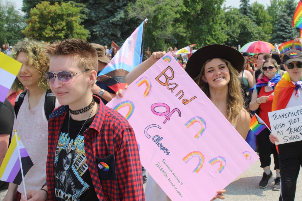 GREG VANDERMEULEN THE CARILLON
A Pride participant represents Band of Colours, a Steinbach based 2SLGBTQ+ Resource Centre.