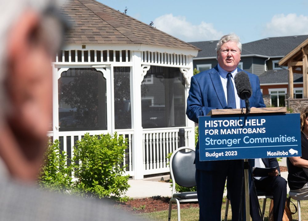 SVJETLANA MLINAREVIC The Carillon
Seniors and Long-term Care Minister Scott Johnston announced on July 7, 2023, in Niverville that six personal care homes will be built in communities in Oakbank, Arborg, Lac du Bonnet, Stonewall, and two in Winnipeg.