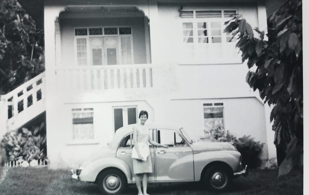 SUPPLIED PHOTO
Susan Giesbrecht, pictured in front of her Morris Minor, at her home in Grenada where she lived in an upstairs apartment.