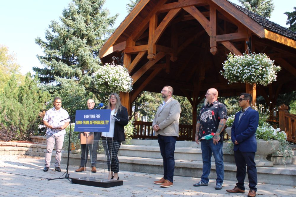 GREG VANDERMEULEN THE CARILLON
PC candidates Kelvin Goertzen (Steinbach), Carrie Hiebert (Morden-Winkler), Konrad Narth (La Verendrye), and Bob Lagasse (Dawson Trail) along with special guests spoke in Steinbach.