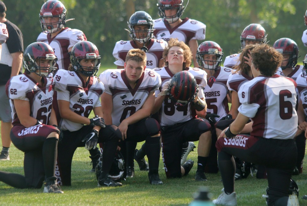 The Springfield Sabres will be joining the AAAA football ranks this season, after the Winnipeg High School Football League re-aligned this season. Despite the loss, Springfield's defense looked great in the second half of their pre-season game against Steinbach, only conceding a single point. (Cassidy Dankochik The Carillon)