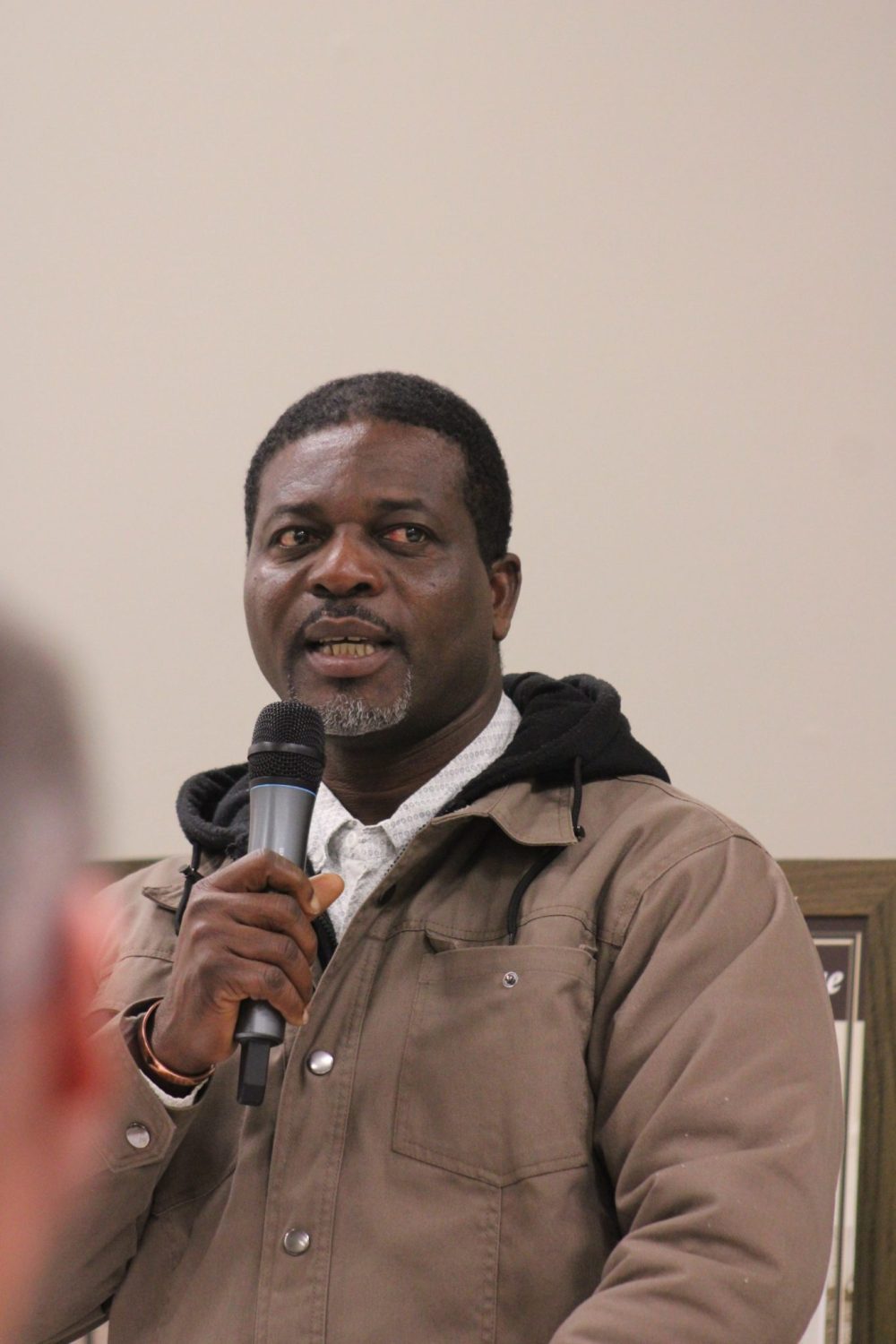 GREG VANDERMEULEN THE CARILLON
Father Paulin Akpapupu said seeking peace is important for all.
