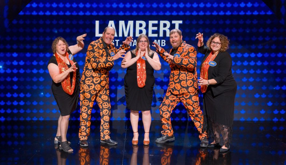 CBC
The Lambert family shows off their unique sense of style while taping Family Feud Canada.