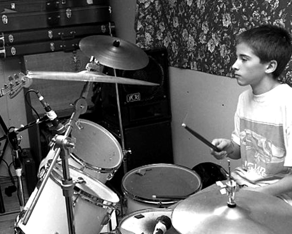 CARILLON ARCHIVES
In this 1997 photo, Zak Cudney plays the drums for the family band, Grumpy Old Man.