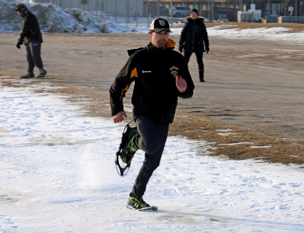 Caleb Friesen looks to set a good time while training in advance of the 2024 Special Olympics Canada Winter Games, which begin in Calgary next week. (Cassidy Dankochik The Carillon)