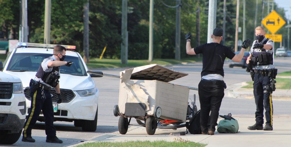 JORDAN ROSS CARILLON ARCHIVES
Tyler Christian Wiebe pictured during an Aug. 2021 arrest in Steinbach.