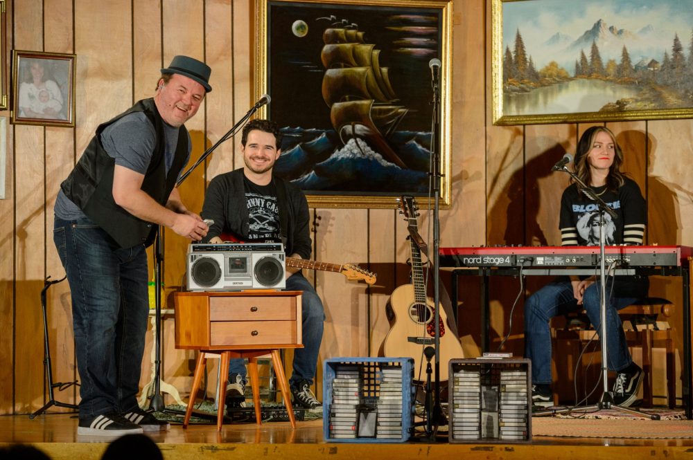 Submitted by MTC
Actor and playwright Cory Wojcik performs a one person play backed by a band in his production of Mixed Tapes from My Mom arriving in Steinbach on March 11 at the SRSS Theatre.