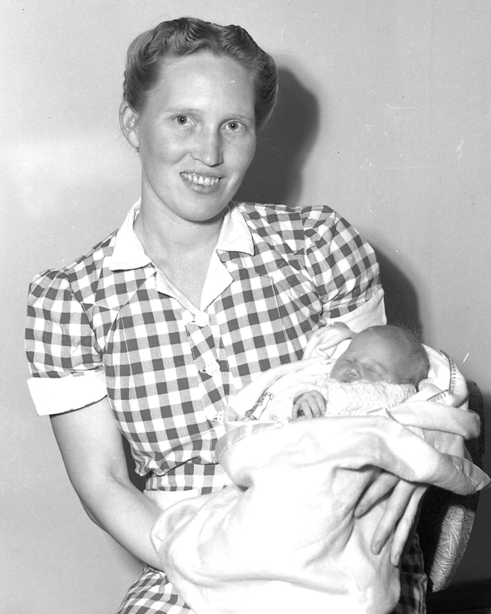 CARILLON ARCHIVES
Little Katherine Helen and her mother, Mrs Dave Wohlgemuth, are both doing fine after Katherine’s arrival in a truck, 15 miles from nowhere up in the Whiteshell, with the temperature hovering at 25-below.