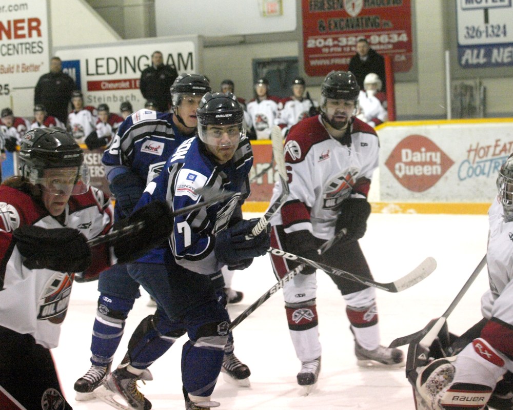 Trent Genyk scored four times to lead Steinbach to a win over the Virden Oil Kings last week, as the Pistons climbed into a third place tie with Selkirk in the MJHL standings.