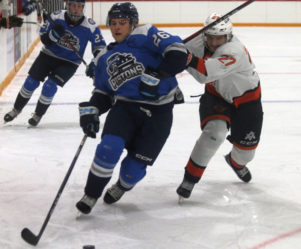 Steinbach defenseman Jack Cook has been limited by injury this year. The Thunder Bay-born player has only appeared in 25 games this season, racking up 23 points. Pistons head coach and general manager Paul Dyck said he expects Cook to be back in action in time for the playoffs, which begin next week. (Cassidy Dankochik The Carillon)