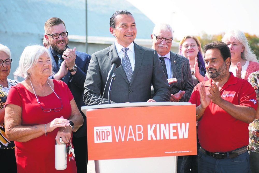 SVJETLANA MLINAREVIC CARILLON ARCHIVES
NDP leader Wab Kinew visited Lorette on Tuesday, Sept. 19, 2023, to announce another $5 million for the RM of Tache’s recreation complex during last year’s election. Kinew’s first provincial budget as premier confirmed the investment that pushes the provincial contribution to $8.7 million.