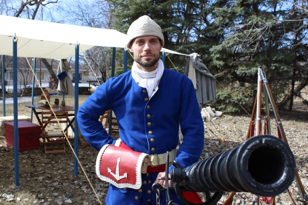GREG VANDERMEULEN THE CARILLON
Fabrice Siaux shows off a swivel gun that was used to defend a fort.