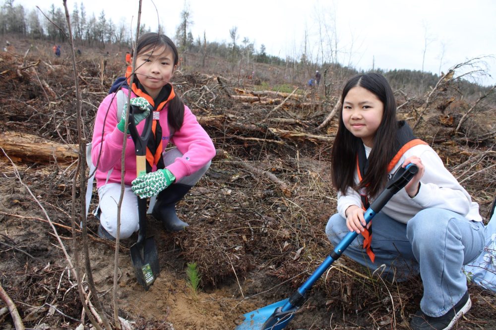 GREG VANDERMEULEN THE CARILLON
Eunice Chan and Cailey Chong were among those planting 8,000 trees.