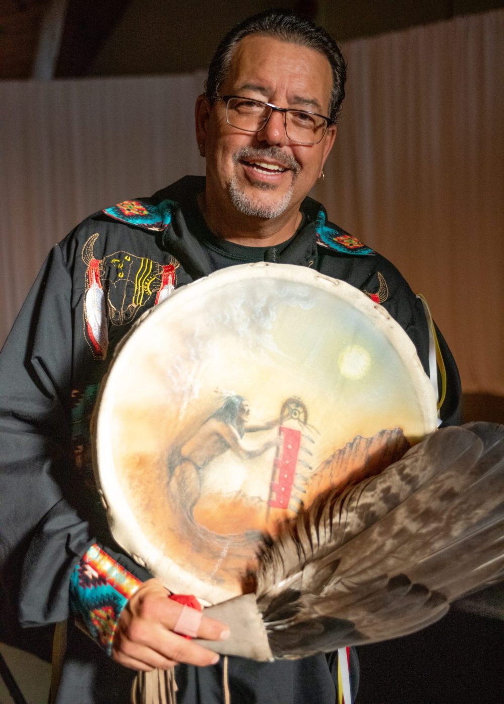 SVJETLANA MLINAREVIC THE CARILLON
Helper Cory Campbell spoke to a small crowd of about 60 people about Indigenous culture while at the same time making humerous jokes about himself during the Maawanji’iding Ziigwan (Spring Gathering) at Mennonite Heritage Village on May 30, 2024. The event was put on by the Hanover Teachers' Association and MHV to celebrate partnerships with the Indigenous community.