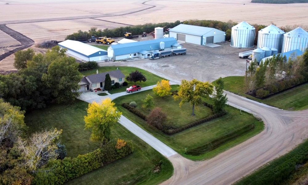 HENERVIC FARMS PHOTO
An aerial view of the Henervic farmyard, which has been home for generations of the Peters family since Henry Peters began farming in the Randolph area, 75 years ago.