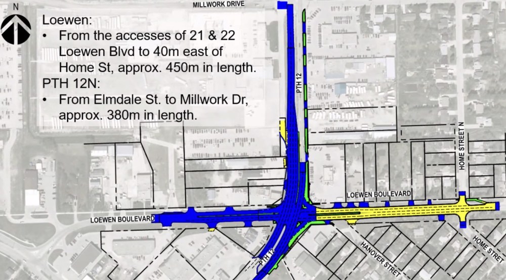 submitted
A map of the intersection improvements at Highway 12 and Loewen Boulevard.