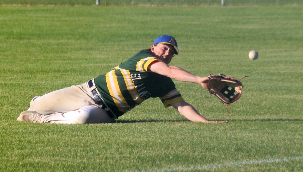 The Carillon Sultans play the West Winnipeg A's June 13 at A.D. Penner Park in Steinbach. (Cassidy Dankochik The Carillon)