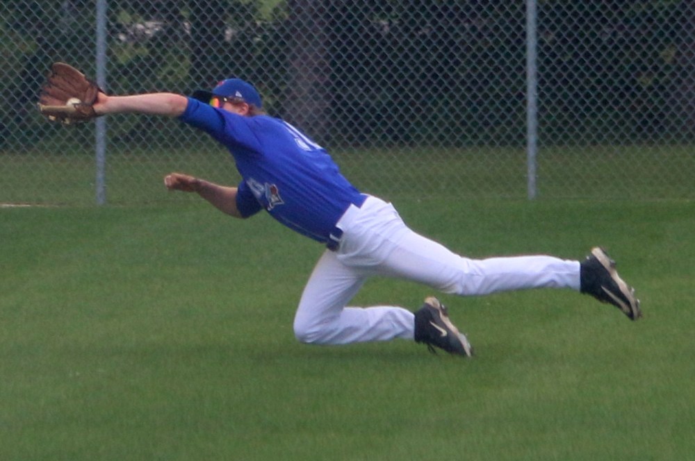 Manitoba Junior Baseball League action between the Carillon Sultans and Interlake Blue Jays at A.D. Penner Park June 23. (Cassidy Dankochik The Carillon)