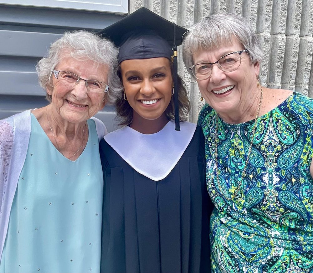 LORI PENNER THE CARILLON
Hana Mazinke with her two proud grandmothers.
