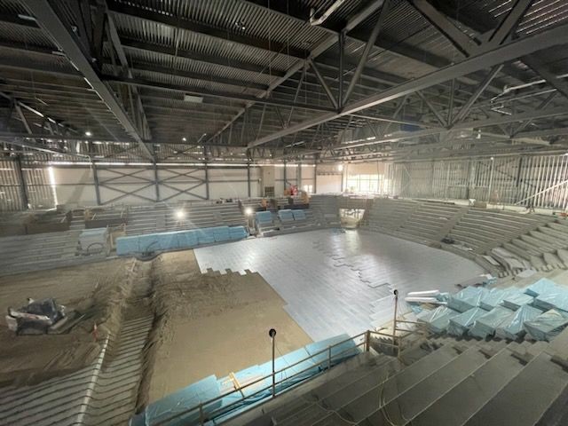 SUPPLIED
The arena floor is currently being built.
